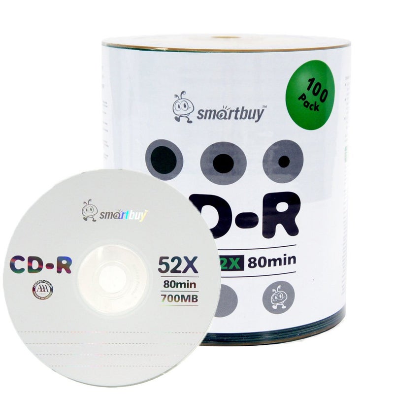 Smartbuy 100-disc 700mb/80min 52x CD-R Logo Top Blank Data Recordable Media Disc - Image 1