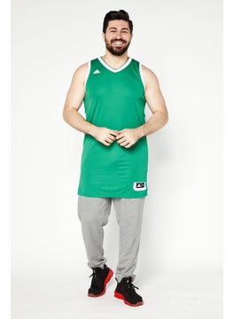 Adidas Men Sportswear Fit Tall Sleeveless Training Jersey 3,0, Green/White  - Image 3