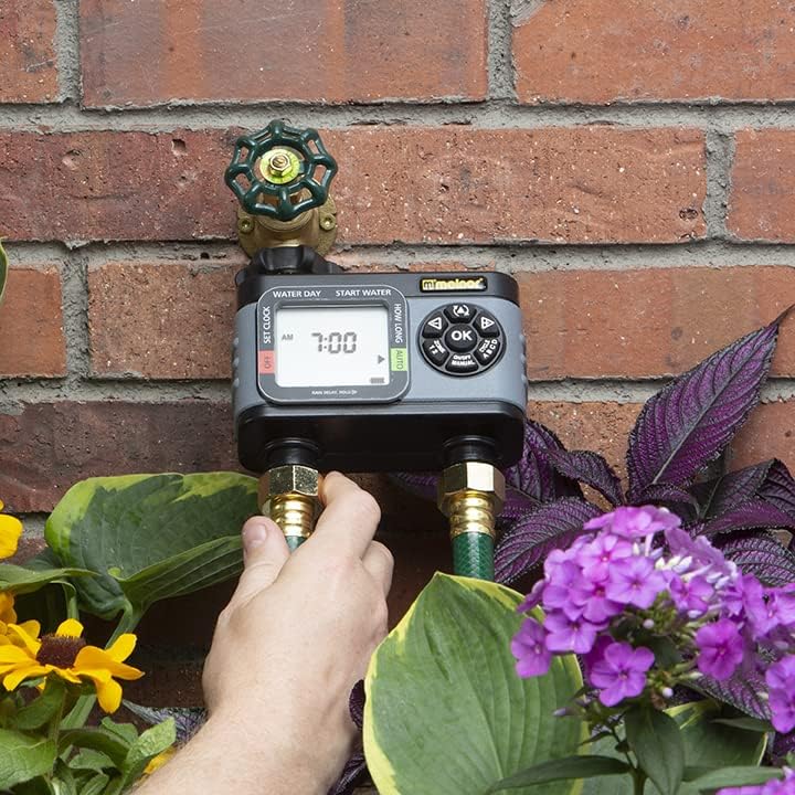 Melnor 65166AMZ HydroLogic Digital Hose Timer, 2-Zone Programmable Watering Timer, Quick Connect Bundle, Black, Grey - Image 2