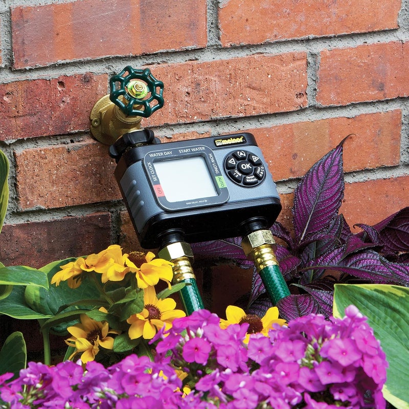 Melnor 65166AMZ HydroLogic Digital Hose Timer, 2-Zone Programmable Watering Timer, Quick Connect Bundle, Black, Grey - Image 3