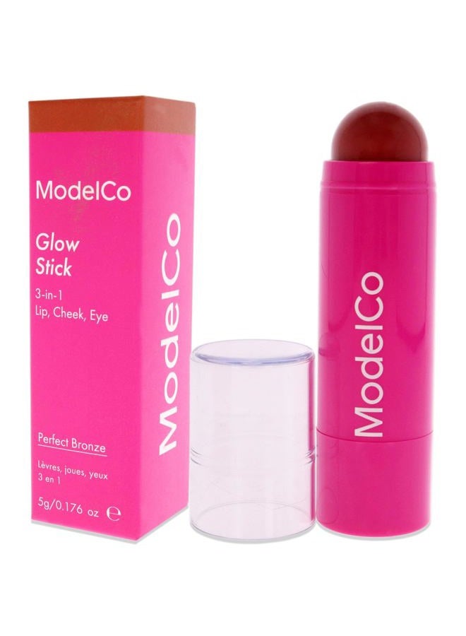 ModelCo Glow Stick 3-In-1 - Multi-Use Cream Color Stick - Hydrating Creamy Formula - Delivers Luminous Color For Healthy Glow - Buildable Coverage From Sheer To Saturated - Perfect Bronze - 0.176 Oz - Image 4