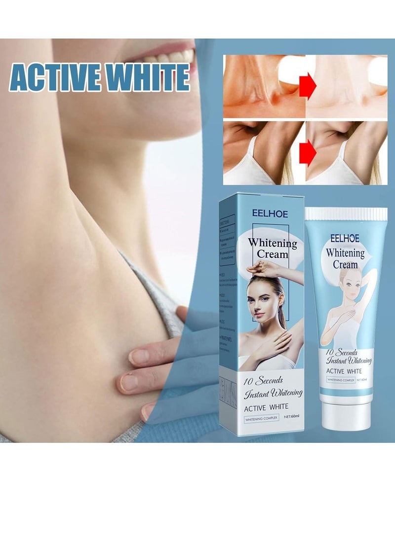 EELHOE Instant Whitening Cream for Body and Intimate Areas, Skin Brightening and Moisturizing Cream for Underarms, Knees, Elbows, and Inner Thighs, Gentle Formula for Sensitive Skin, (2 Pack) - Image 2