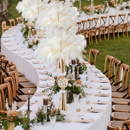 VIJIV Gold Tall Crystal Flower Vases for Centerpiece - 28'' Large Trumpet Vase for Bouquet Skinny Decorative, Table/Floor Vase Flower Stand for Party Event, Dining Table Décor, Bridal Shower, Wedding - Image 4