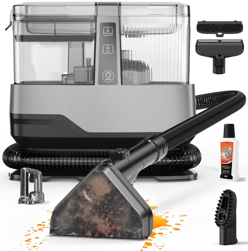 OMESER Portable Carpet & Upholstery Spot Cleaner Machine 20Kpa Power Suction Carpet Shampooer Deep Cleaning for Pet Stains,Couch,Stair,Car,Furniture with Dual Brush Heads & Cleaning Solution & Self-Cleaning - Image 1