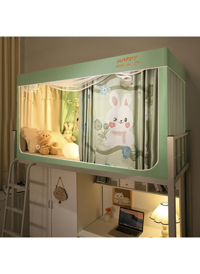 Bluejw New Installation-free Strong Shading Student Bed Curtain Mosquito Net Three-door Dormitory Single Upper And Lower Bed Curtain Wholesale - Image 1