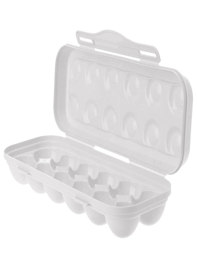 Amosfun Refrigerator Egg Organizer 12-Count Egg Storage Box for Kitchen and Fridge with Anti-Collision Grooves and Easy-Clean Lid 11.81 X 4.33 X 2.55 Inches - Image 1