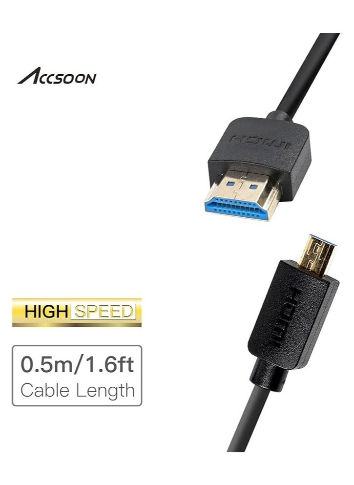 أكسسون كابل Accsoon HDMI إلى HDMI، 50 سم/1.6 قدم، DA، يدعم السرعة العالية، Ultra HD، 1080P، متوافق مع الكاميرا، الشاشة، Gimbal  - Image 5