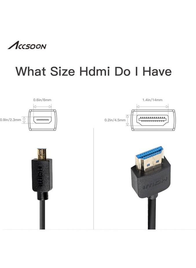 أكسسون كابل Accsoon HDMI إلى HDMI، 50 سم/1.6 قدم، DA، يدعم السرعة العالية، Ultra HD، 1080P، متوافق مع الكاميرا، الشاشة، Gimbal  - Image 2