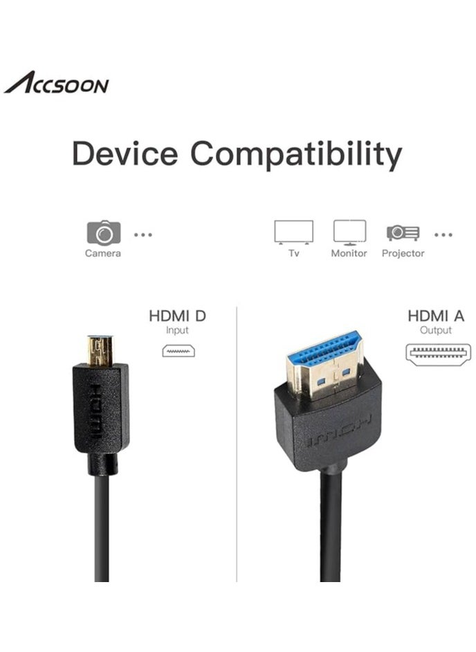 أكسسون كابل Accsoon HDMI إلى HDMI، 50 سم/1.6 قدم، DA، يدعم السرعة العالية، Ultra HD، 1080P، متوافق مع الكاميرا، الشاشة، Gimbal  - Image 3