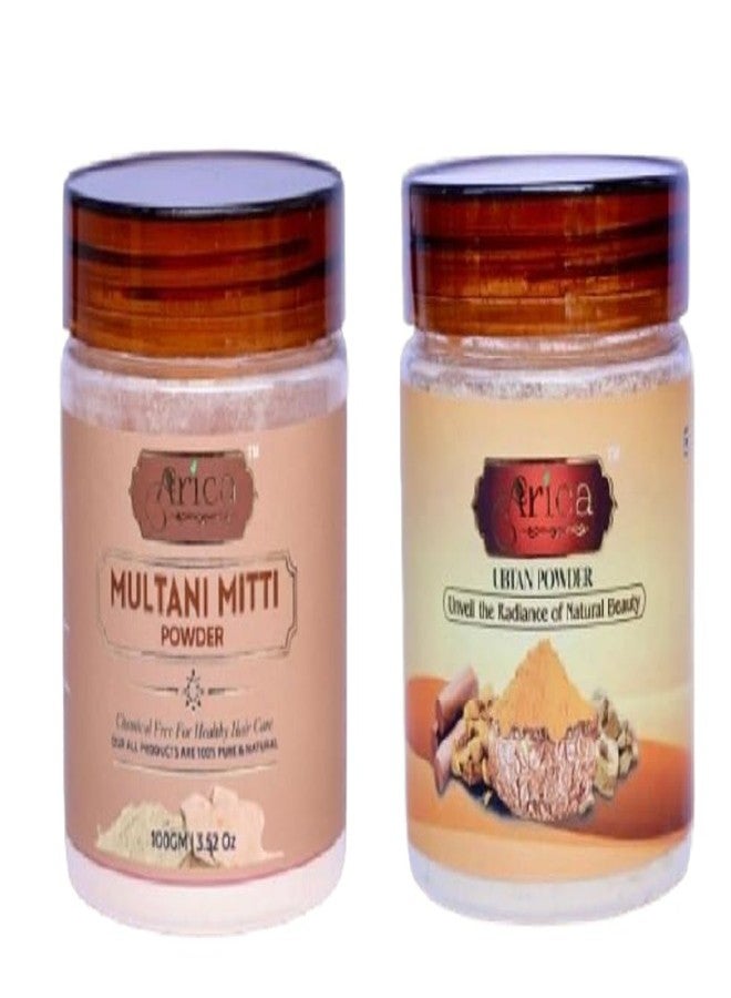 Arica || 100% Natural Multani Mitti & Ubtan powder for Exfoliating, Soothing, Nourishing, Smoothening Face, Skin and Hair Fuller's Earth - Image 1