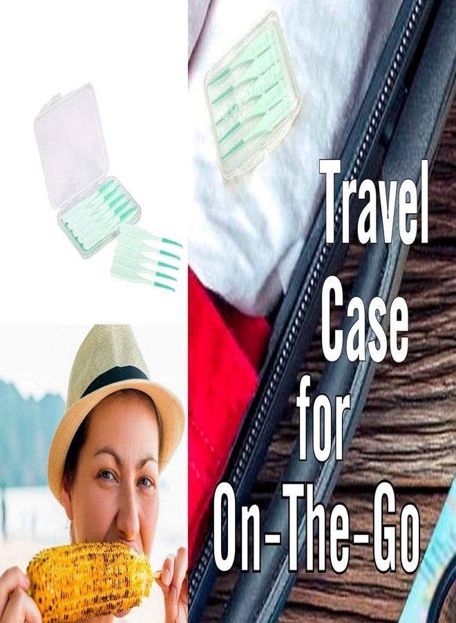 ALAZCO 160pcs Premium Soft Bristle EaseBetween Gentle Picks Flexible Rubber Bristles Safe On Braces Bridges Crowns Implants - Includes Convenient Travel Case - Image 2