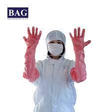 Forgesy DISPOSABLE FULL ARM GLOVES 200 PCS 35" (ORANGE) - Image 2