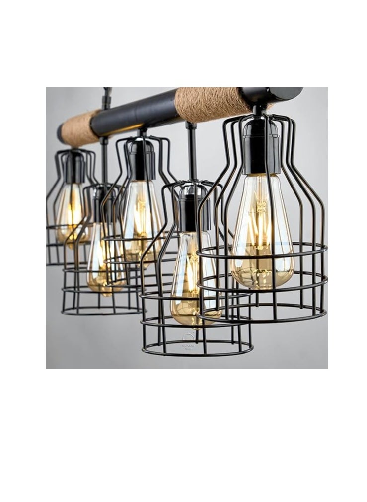 Generic Cannon black rope chandelier 5 lamps R1003,Multicolor  - Image 2