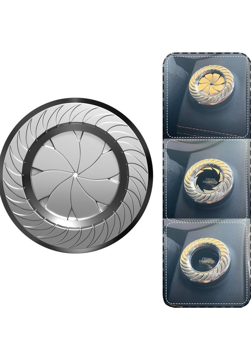 Spin Push Start Button Cover Car Spin Engine Start Stop Button Cover Push to Start Button Cover Ignition Protective Anti-Scratch Universal Button Decoration Protector Ring Gift for Birthday - Image 1