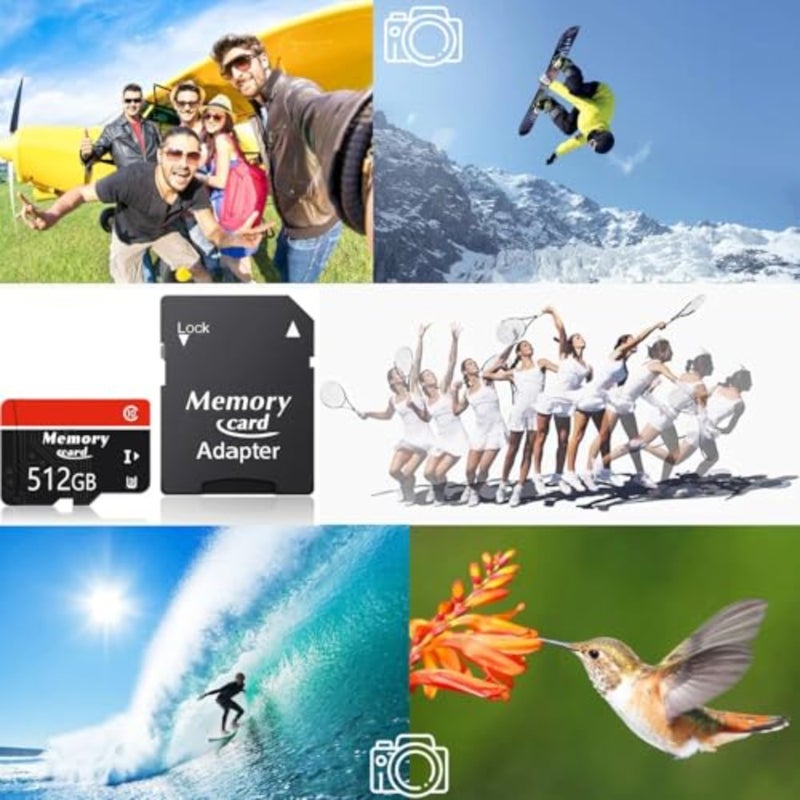 MicroSDXC MicroSD Card 512GB Micro Card + Adapter, 100MB/s Read Speed, C10 U3 V30 A2, 4K UHD for Smartphone, Camera and Drone - Image 5