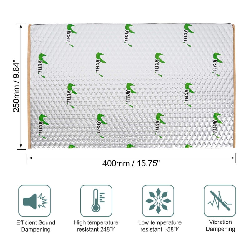 uxcell 17pcs 80mil 18sqft Car Sound Deadener Heat Insulation Mat Butyl Pad Damping Self Adhesive Deadening Material Door Roof Floor Automobile Sound Barrier - Image 2