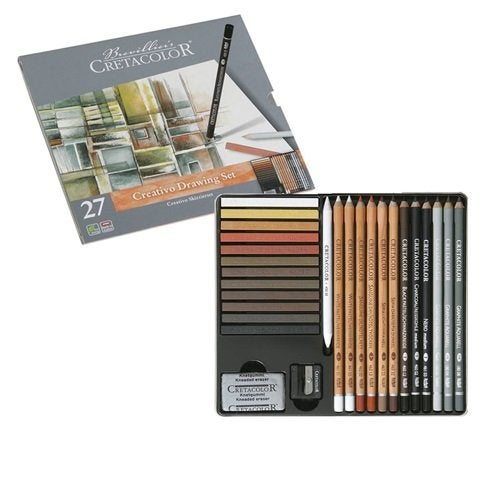 Cretacolor Creativo Drawing Set of 27, Black (400 31) - Image 1