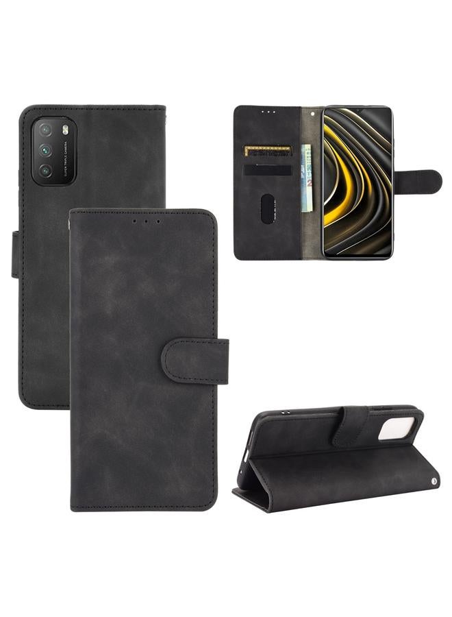 Case For Xiaomi Poco M3 Solid Color Skin Feel Magnetic Buckle Horizontal Flip Calf Texture PU Leather Case with Holder & Card Slots & Wallet
