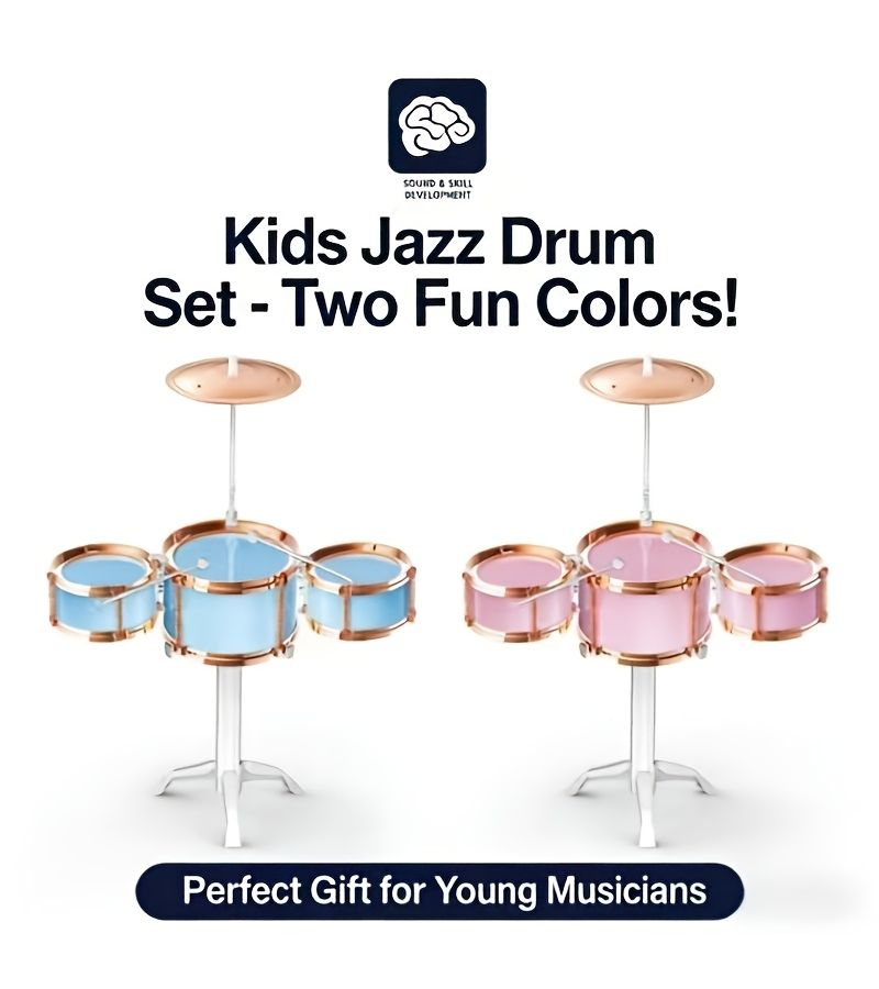 Rose Red Music Enlightenment Jazz Drum Set Toy For Kids Educational Beginner Music Toy Gift - Image 4