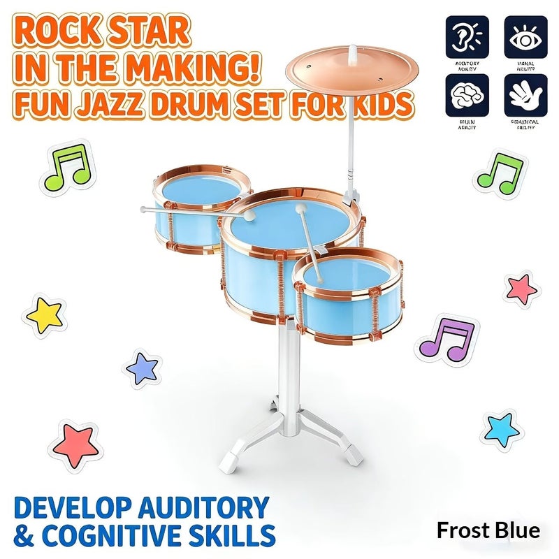 Rose Red Music Enlightenment Jazz Drum Set Toy For Kids Educational Beginner Music Toy Gift - Image 3