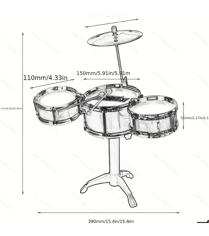 Rose Red Music Enlightenment Jazz Drum Set Toy For Kids Educational Beginner Music Toy Gift - Image 5
