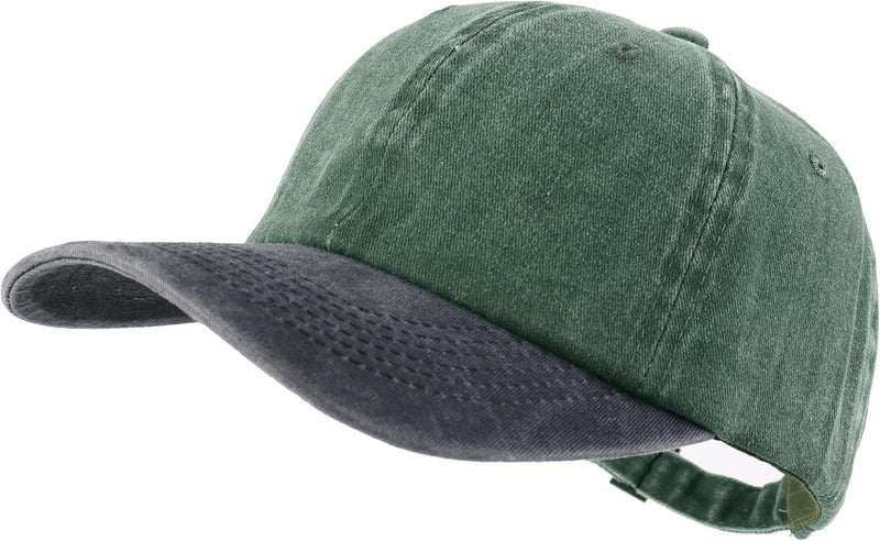 LANGZHEN Unisex Baseball Cap 100% Cotton Fits Men Women Washed Denim Adjustable Dad Hat - Image 1