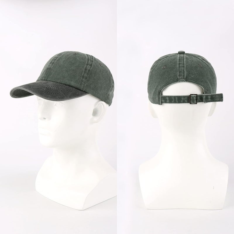LANGZHEN Unisex Baseball Cap 100% Cotton Fits Men Women Washed Denim Adjustable Dad Hat - Image 4