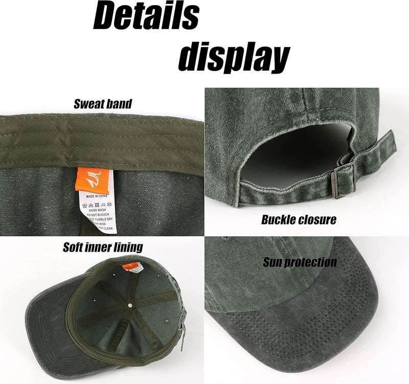 LANGZHEN Unisex Baseball Cap 100% Cotton Fits Men Women Washed Denim Adjustable Dad Hat - Image 5