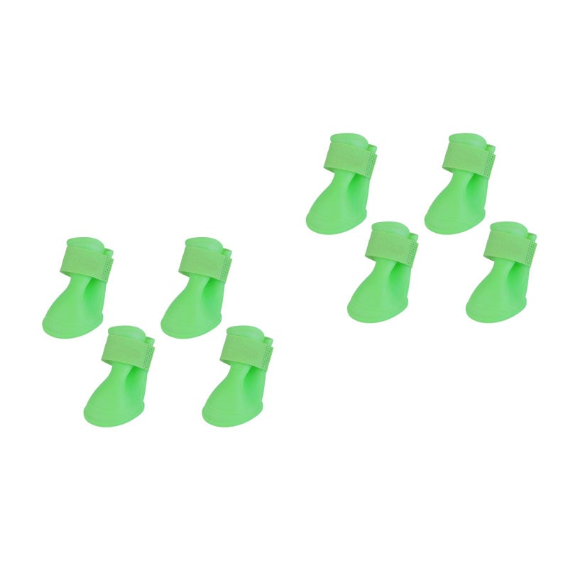 2pcs Little Pet Dog Puppy Anti- Rain Snow Boots Candy Colors Rubber Boots Shoes - Size (Green) - Image 2