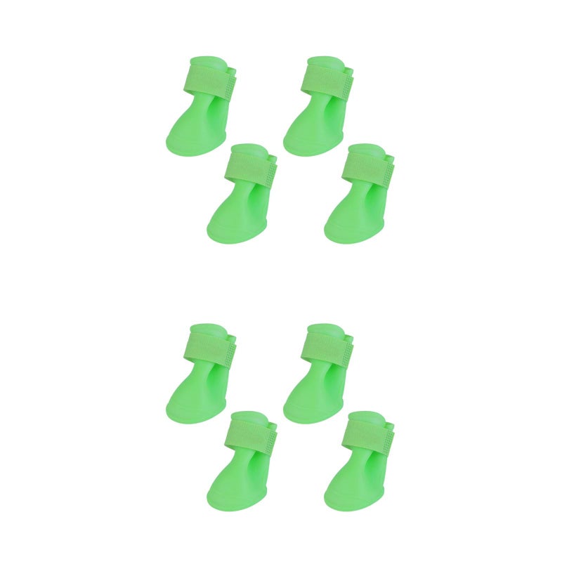2pcs Little Pet Dog Puppy Anti- Rain Snow Boots Candy Colors Rubber Boots Shoes - Size (Green) - Image 1