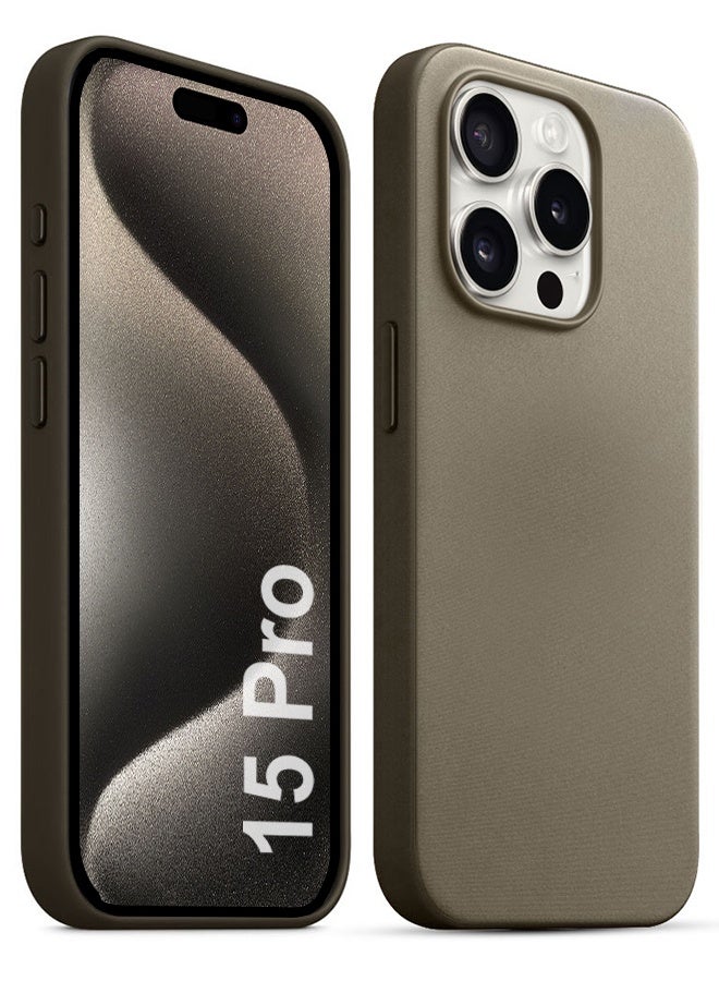 CATANES 2 Packs For iPhone 15 Pro Case and Screen Protector FineWoven Case with MagSafe Durable and Heavy Protection Brown - Image 2