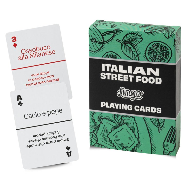 Lingo Italian Street Food Playing Cards Italian Street Food Recipes Tips Travel Flashcard Deck - Image 3