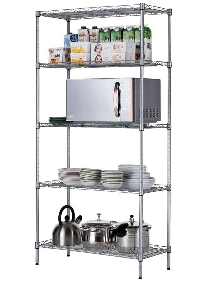 CityRiya-Long 5 Tier Storage Rack Wire Shelves And Storage Adjustable Storage Shelving For Kitchen - Image 3