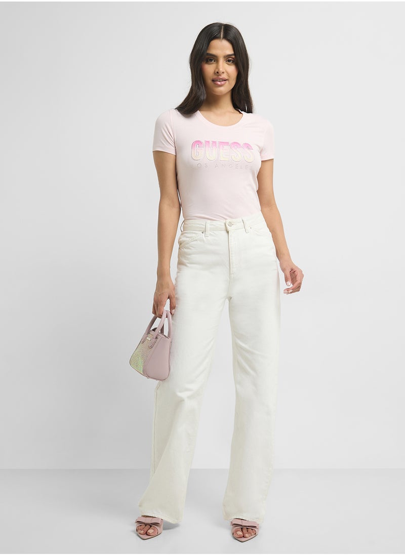 GUESS Glitter Degrade Logo T-Shirt  - Image 4