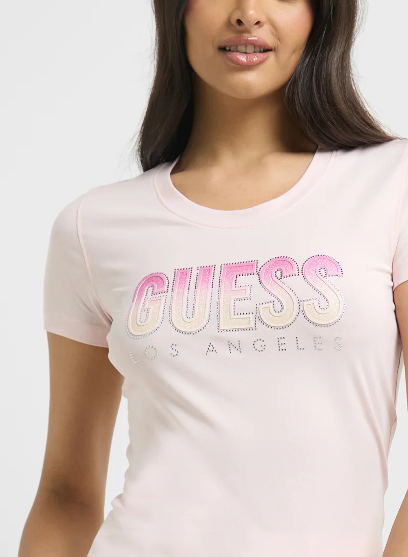 جس Glitter Degrade Logo T-Shirt