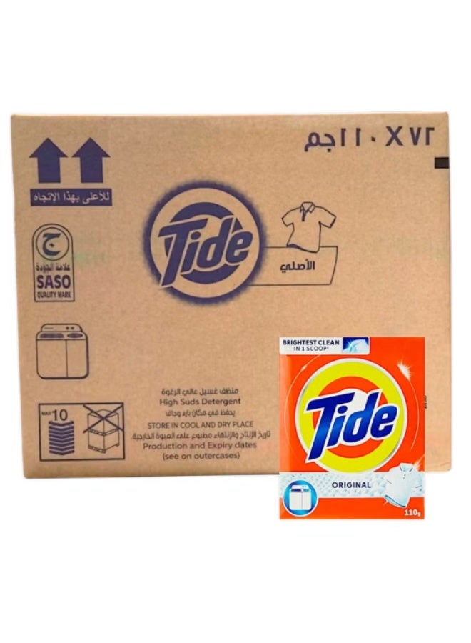 تايد مسحوق غسيل ملابس عالي الرغوة الأصلي 110جم*72باكت