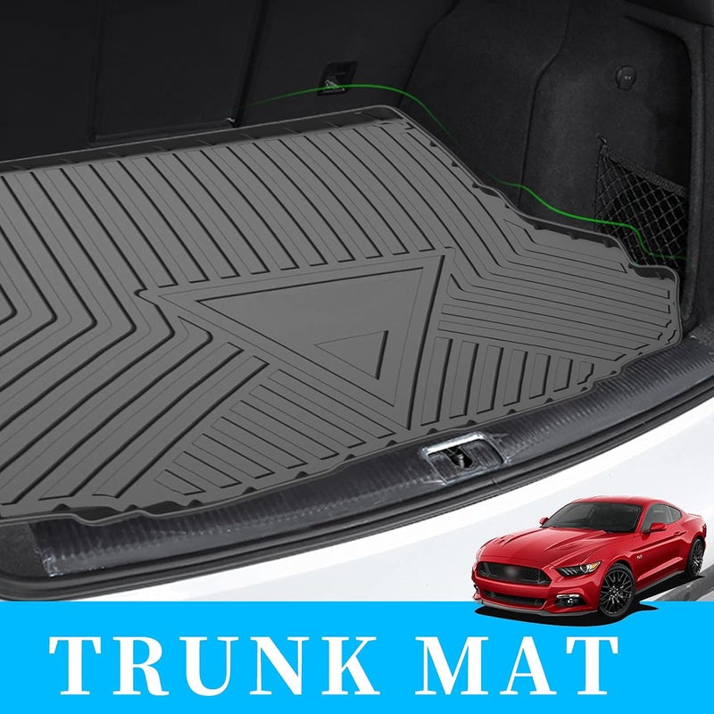 Elsetyler Cargo Liner for 2015-2025 Ford Mustang - Black TPO All Weather Heavy Duty Waterproof Rear Cargo Tray - Image 2