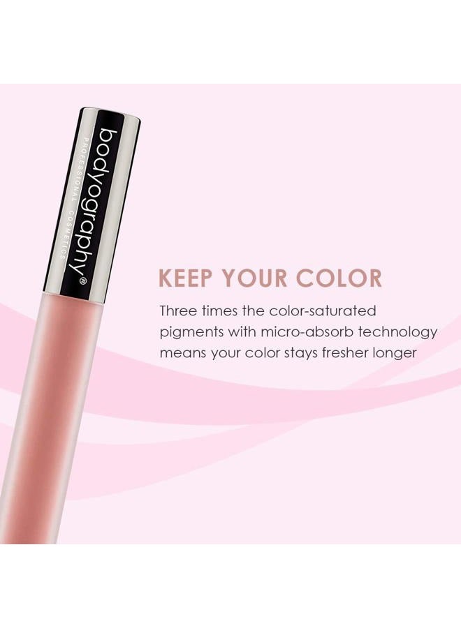 Bodyography Matte Lip Lava Liquid Lipstick (Stripped): Soft Melon Nude Salon Makeup Long-Wearing Lipstick with Soft Opaque Finish | Vegan, Gluten-Free, Cruelty-Free, Paraben-Free - Image 3