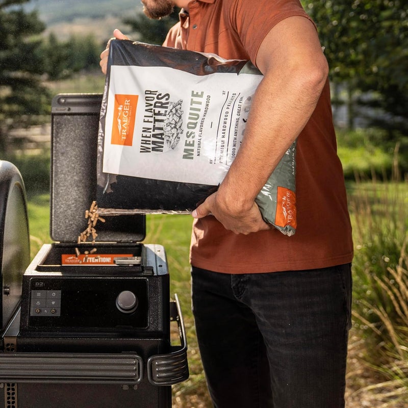 TRAEGER Grills Mesquite 100% All-Natural Wood Pellets for Smokers and Pellet Grills, BBQ, Bake, Roast, and Grill, 18 lb. Bag - Image 4