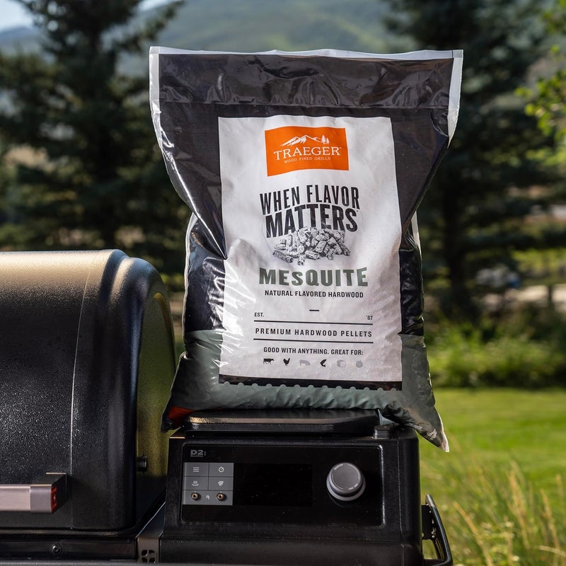 TRAEGER Grills Mesquite 100% All-Natural Wood Pellets for Smokers and Pellet Grills, BBQ, Bake, Roast, and Grill, 18 lb. Bag - Image 5