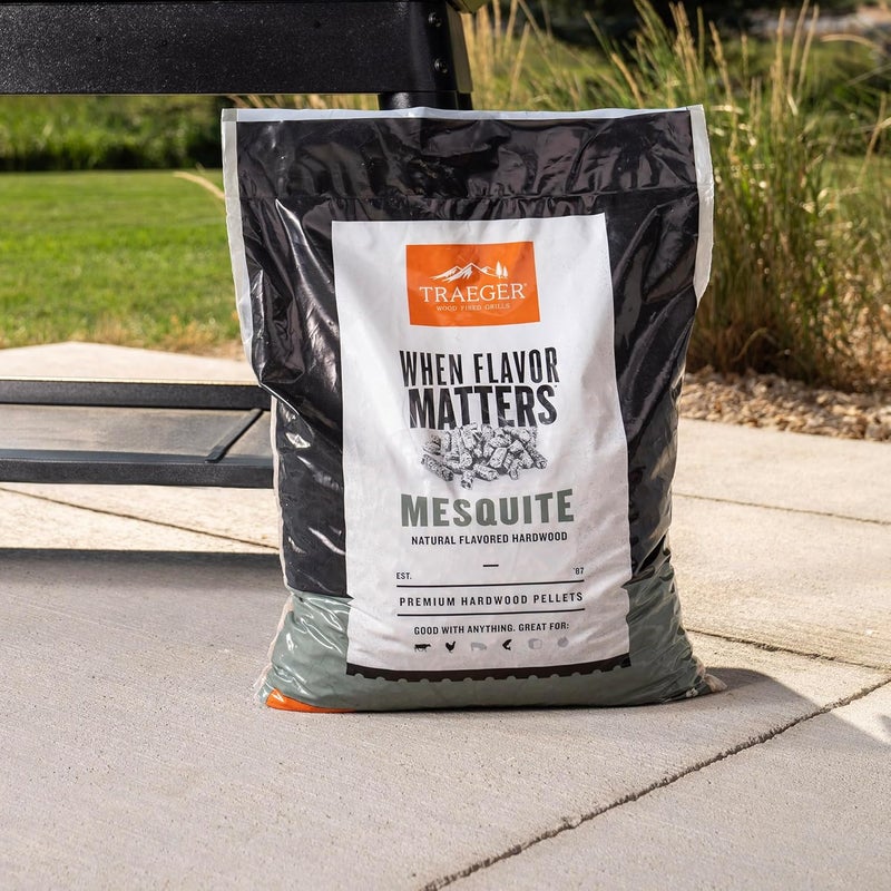 TRAEGER Grills Mesquite 100% All-Natural Wood Pellets for Smokers and Pellet Grills, BBQ, Bake, Roast, and Grill, 18 lb. Bag - Image 3