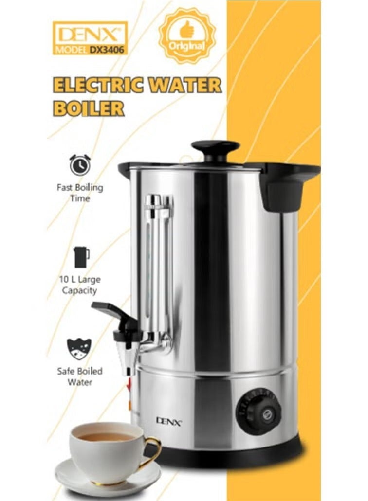 Denx Water Boiler, Stainless Steel Boiler with Tap |10L Kettle with Water Level Gauge & Indicator Lights | Auto & Resettable Thermostat | Home & Office Use , Power 1800W - Image 5