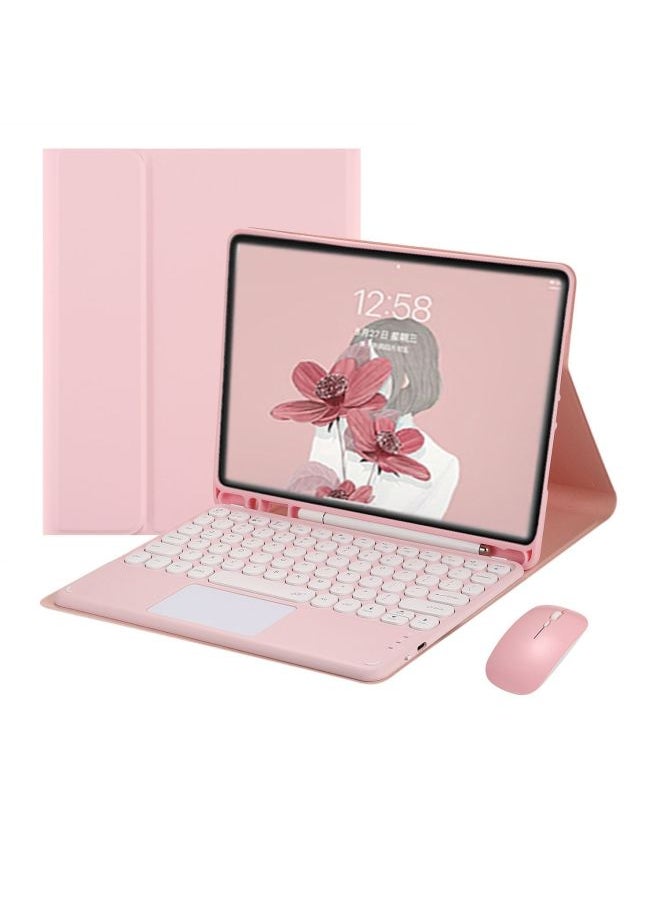Generic - 2022 For IPad 10th Generation Round Hat Bluetooth Touch Keyboard 10.9 With Pen Slot Leather Case 13 Keyboard Mouse 11 Inch-Color:Mint Green + Green Touch-Product Type:ipad7/8/9 [10.2 Inch]/Air3/Pro [10.5 Inch] Universal - Image 1