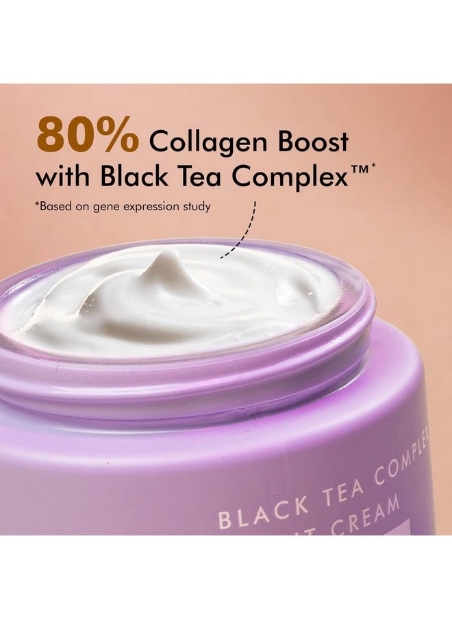 MCaffeine - Anti Ageing Night Cream With Black Tea Complex™ For Fine Lines & Wrinkles Fights Signs Of Aging & Boosts Collagen By 80% Vegan Collagen Peptide Infused Night Cream For Women & Men 50Ml - Image 1