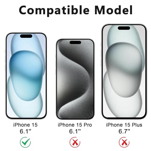 Tobfit Polycarbonate Matte Case for iPhone 15, Military-Grade Shockproof Drop Protection, Frosted Translucent Back Cover, Anti-Fingerprint (Black) (for iPhone 15 6.1 inch) - Image 2