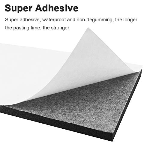 Storystore ألواح عزل الفوم من ستورايستور مع لاصق، بسماكة 1/8'' وعرض 12'' وطول 59''، رول مطاط نيونبرين كبير متعدد الوظائف عازل للصوت، أسود - Image 5