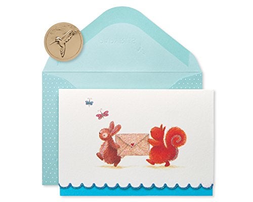 Papyrus Blank Cards with Envelopes, Bunny & Squirrel (14-Count) - Image 1