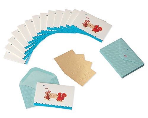 Papyrus Blank Cards with Envelopes, Bunny & Squirrel (14-Count) - Image 2