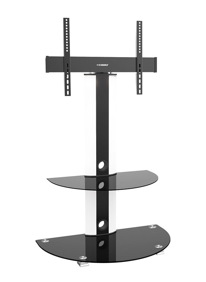 Stargold Glass TV Stand Floor Media Console TV Mount Bracket Screen Size 32-65 Inch Black  - Image 1