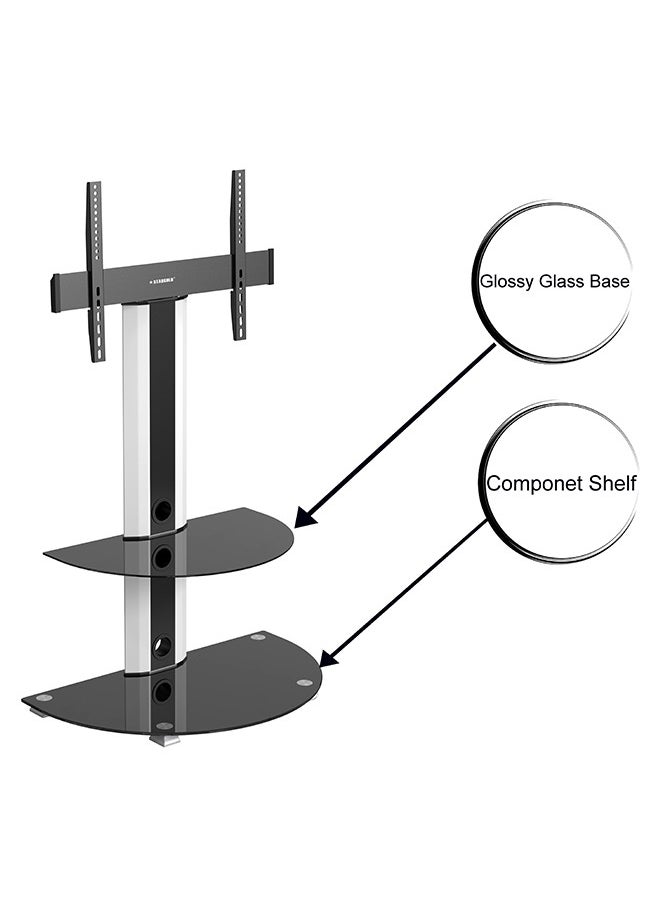 Stargold Glass TV Stand Floor Media Console TV Mount Bracket Screen Size 32-65 Inch Black  - Image 2